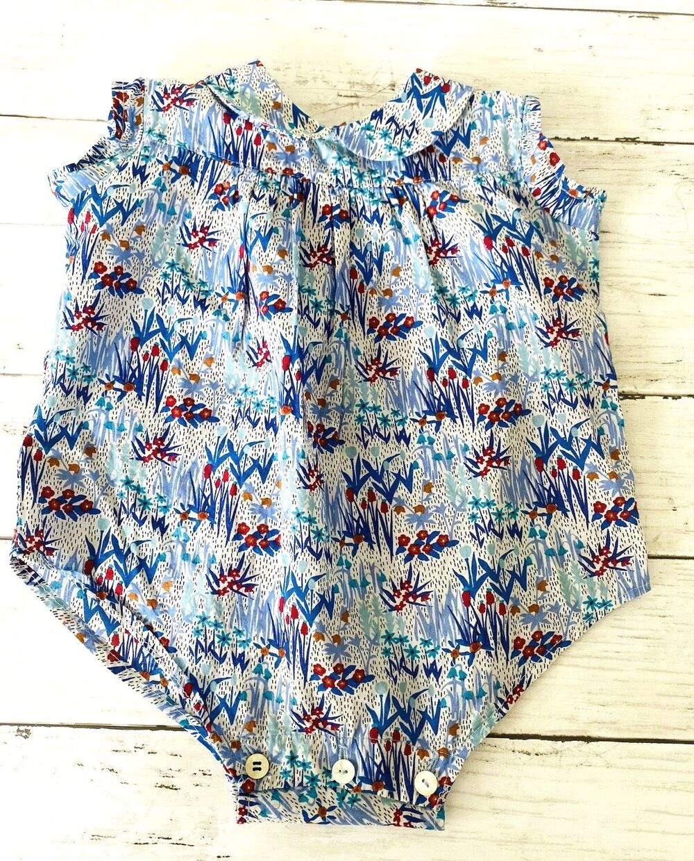 Soor Ploom Baby Magnolia Romper One Piece Liberty of London Size 0-6 Months USA